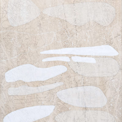 Untitled (hommage to Georgia O’Keeffe), 2005. Pencil, watercolour and acrylic on canvas. 
150X80cm/59x31.5in